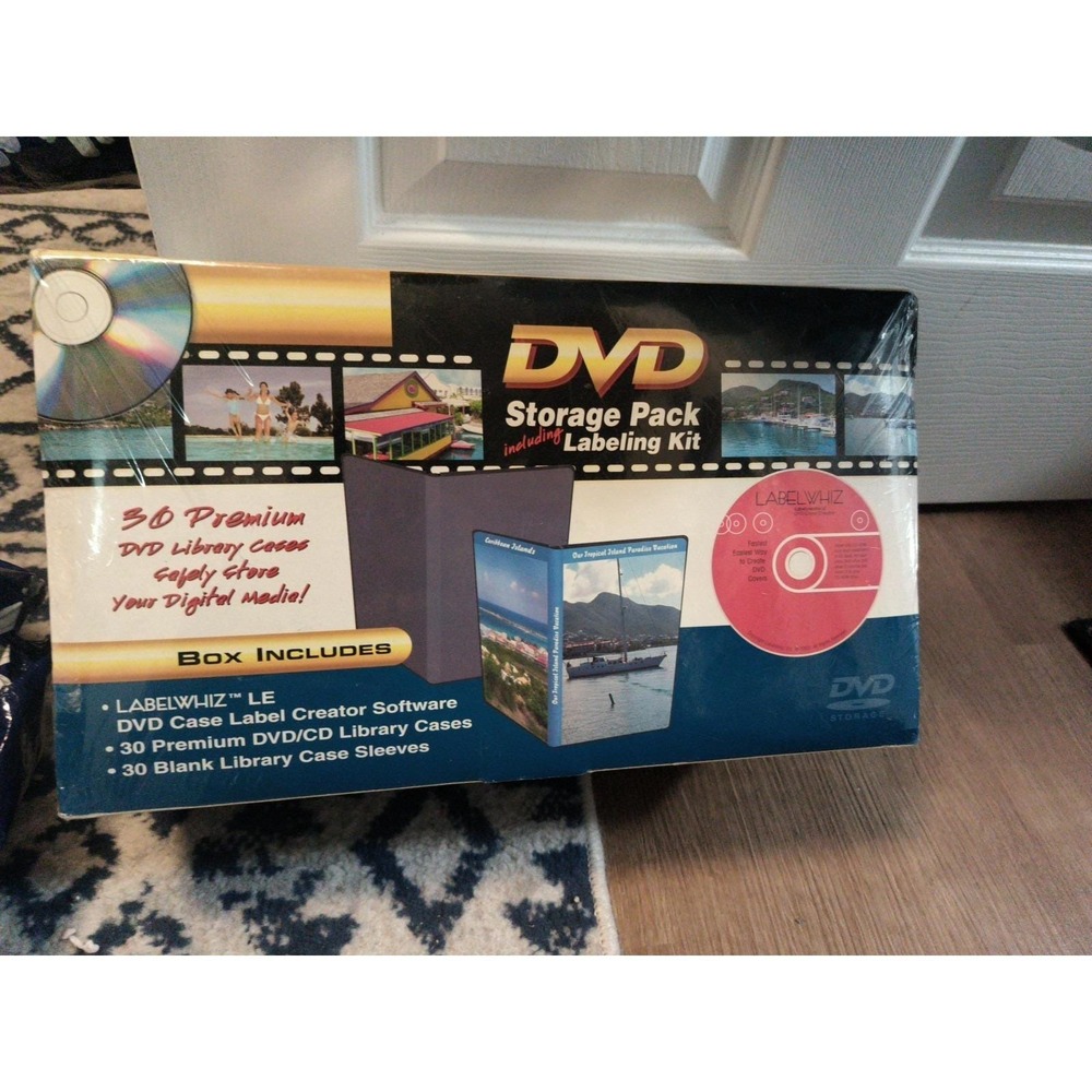 DVD Storage Pack For 30 DVD's W/Labelwhiz Labeling Software & Kit- Media Storage